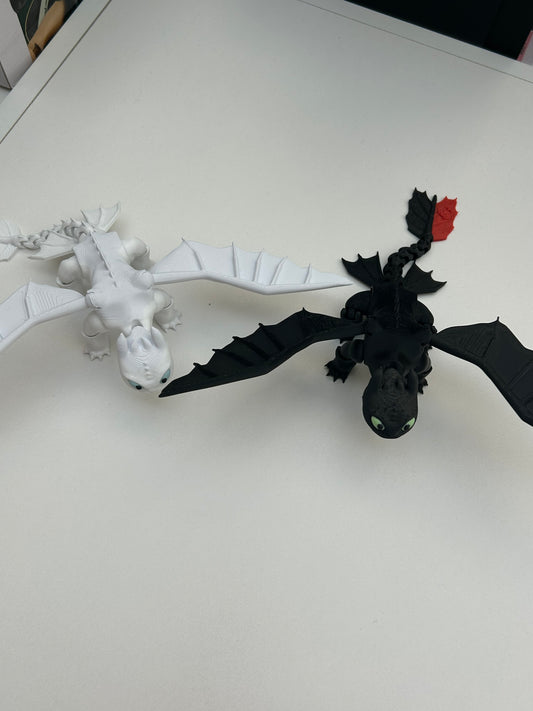 Pareja Dragones Articulados (Furia Diurna y Furia Nocturna)